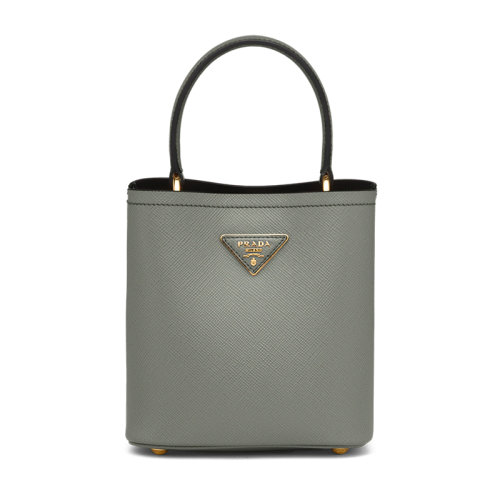 PRADA/普拉达 22新款 Panier系列 女士小号板岩色saffiano皮革金色徽标磁扣拆卸肩带皮革手柄单肩手提斜挎包1BA217_2ERX_F01T3_V_OOO