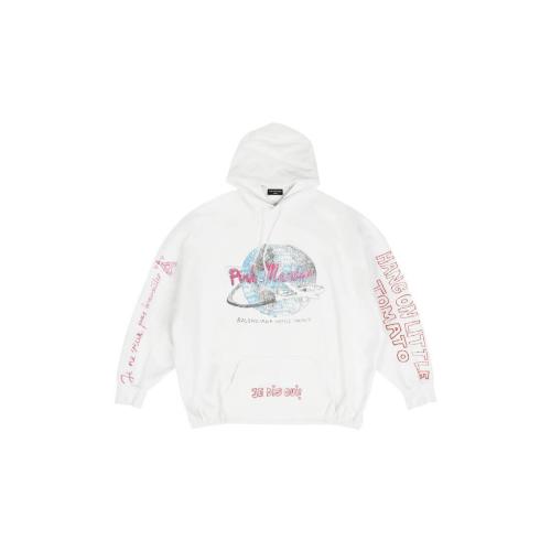  BALENCIAGA巴黎世家 22年秋冬 女士 卫衣 BALENCIAGA MUSIC PINK MARTINI MERCH弹力下摆连帽卫