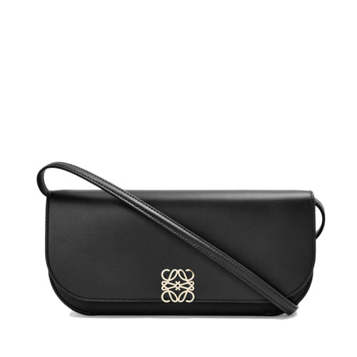 LOEWE/罗意威 22春夏新款Goya Long系列 女士黑色小牛皮风琴单肩手拿包0010642676