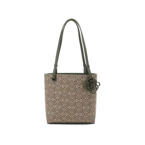 LOEWE/罗意威【22春夏新款】女士织物配皮Square Tote手提单肩包托特包 A933C05X01