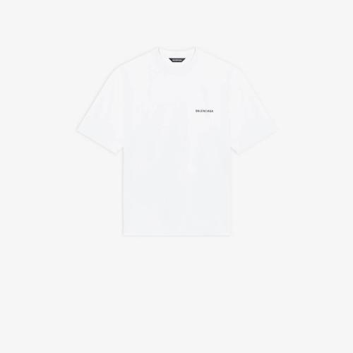  BALENCIAGA巴黎世家 22年春夏 男士 短袖T恤 Men%27s Logo Medium Fit T-shirt in WHITE 612966T 预定商品1-3周发货