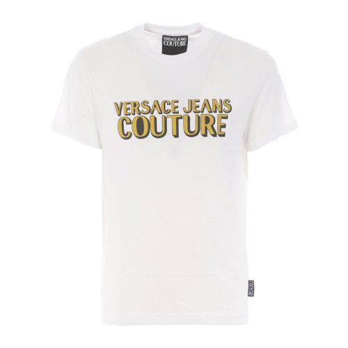 VERSACE JEANS/范思哲牛仔 男士纯色棉质经典字母徽标印花装饰圆领短袖上衣T恤 B3GVB7KA-30327 多色可选