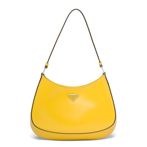 PRADA/普拉达 Cleo系列 经典女士黄色皮革磁扣徽标贴片单肩斜挎包1BC499_ZO6_F0PG8_V_OOO