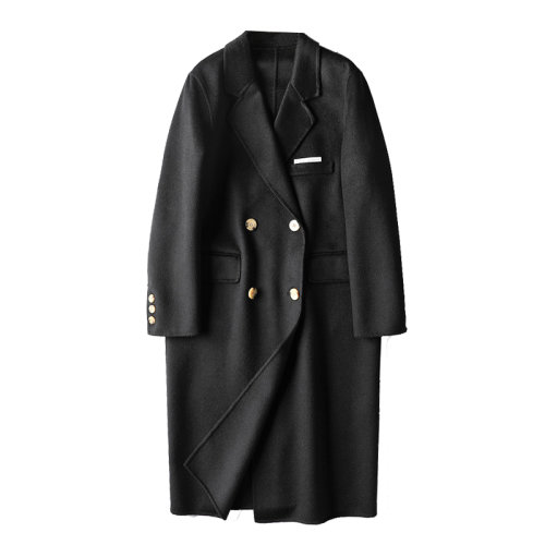 GeleiStory/GeleiStory 2022年秋冬季H型西装领长款翻领100支澳洲羊毛双面呢大衣保暖毛呢外套 女士大衣