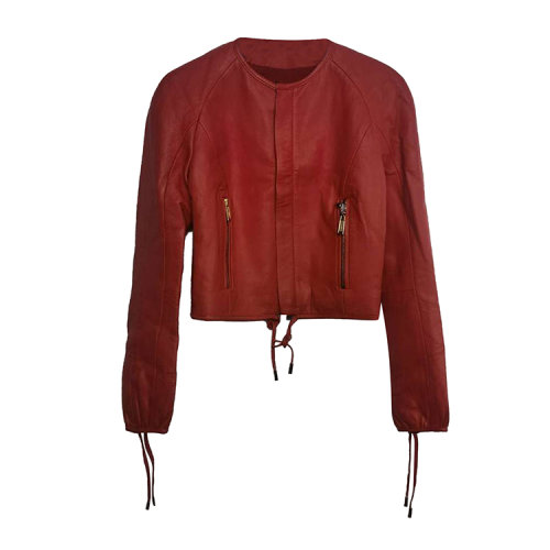 Dsquared2/D二次方红色女士皮衣  S75AM0370 SX8131