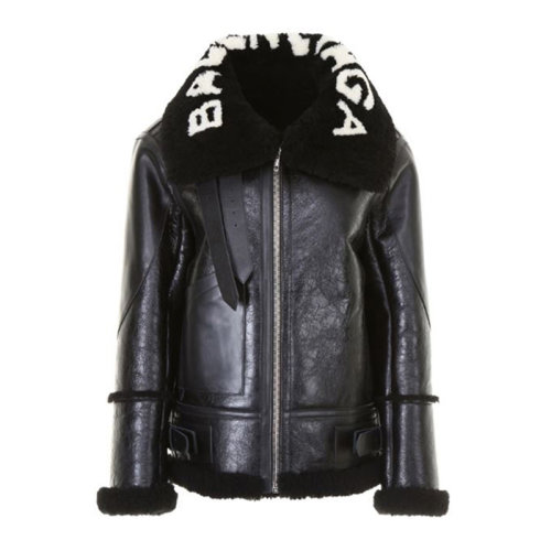 Balenciaga/巴黎世家 20春夏 女装 服饰 20春夏 黑色拼白色经典LOGO长袖外套保暖女士夹克