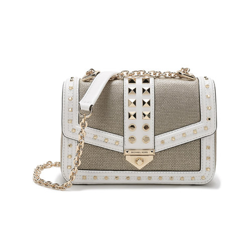 Michael Kors/迈克·科尔斯 MK女包 SOHO系列织物/配皮铆钉装饰手提单肩斜挎包链条包 30T1G1SL5K