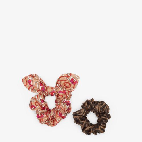  FENDI芬迪 22年秋冬 女士 发带 拼色桑蚕丝发带两件装 FXT268AIXGF0H1N