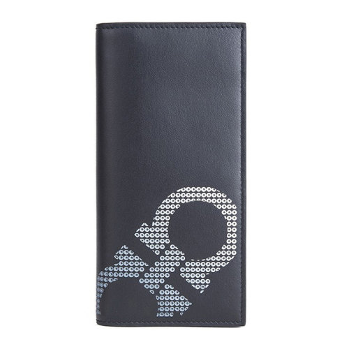 Salvatore Ferragamo/菲拉格慕 男士黑色印花图案长款钱包 66-A266-693696