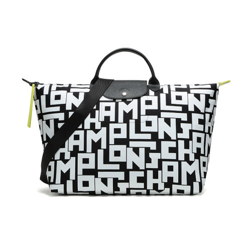 Longchamp/珑骧 女士LE PLIAGE LGP系列字母图案织物大号手提单肩包旅行袋 1624 413