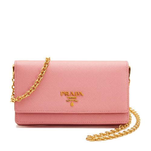 PRADA/普拉达 女士Prada Saffiano皮革迷你手袋单肩斜挎包女包礼盒包装 1DH006_QWA_F0442