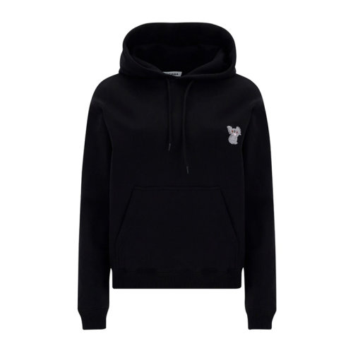 Balenciaga/巴黎世家 女士黑色棉质动物贴花装饰连长袖帽衫卫衣上衣女装 612959-TIVD2-1000