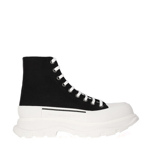 Alexander McQueen/亚历山大麦昆  王一博同款男鞋 男士时尚厚底高帮系带休闲运动短靴 604254W4L321000