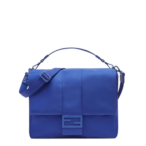 FENDI/芬迪 20  MESSENGER BAGUETTE系列 男士大号蓝色尼龙FF磁扣单肩斜挎邮差包7VA536AG0PF0Q3V