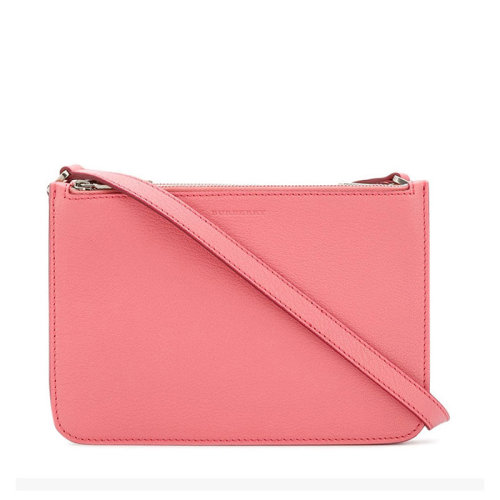 BURBERRY/博柏利 巴宝莉女包 女士纯色粉色山羊皮拉链单肩斜挎包 40750311
