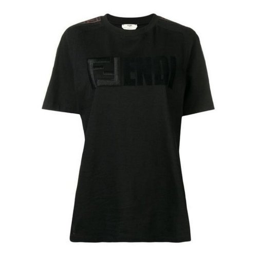  FENDI/芬迪 女士黑色棉质短袖T恤 FS7088 A5HQ F0GME PLFSX