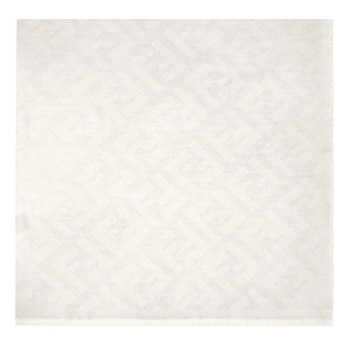 FENDI/芬迪 女士浅色织羊毛和羊绒混纺大号方形FF图案披肩FXT069A669F0QG1