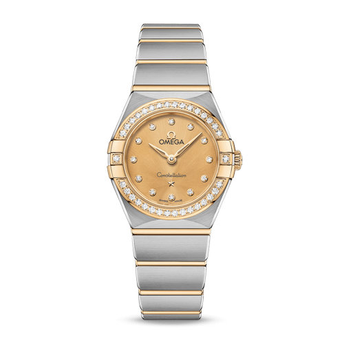 OMEGA/欧米茄 星座系列 精钢 18K金 外圈镶钻 钻石刻度 石英机芯 女士腕表 131.25.25.60.58.001