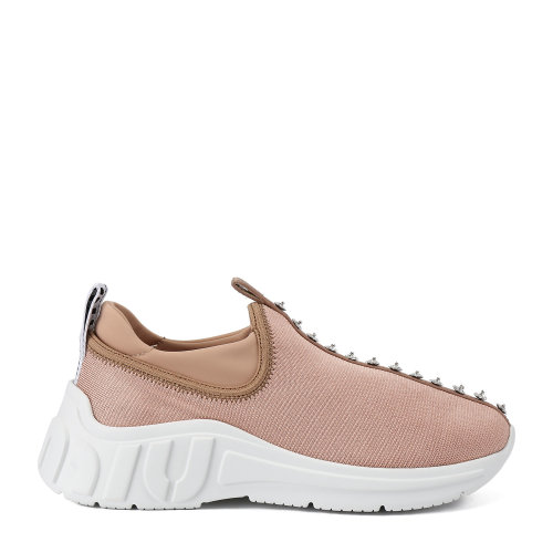 MiuMiu/缪缪 裸色 女士仿水晶装饰弹力织物运动鞋 5S887C_3K63_F0A48_F_010