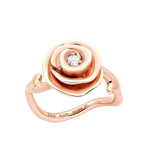 DIOR/迪奥 22春夏新款ROSE COUTURE系列 大号18k金玫瑰金镶嵌钻石戒指JRCO95006_0000