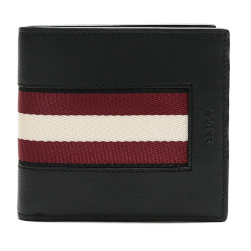 BALLY/巴利 男士织物/配皮短款对折钱包钱夹BEISELHP