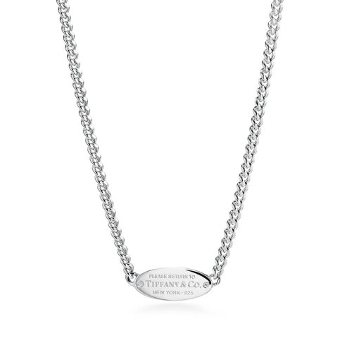 Tiffany & Co./蒂芙尼  Return to Tiffany?系列925银ID牌镶嵌钻石项链 68410215
