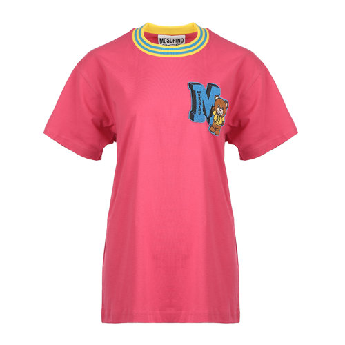 MOSCHINO/莫斯奇诺22春夏Varsity Teddy Bear女士短袖T恤V071405411