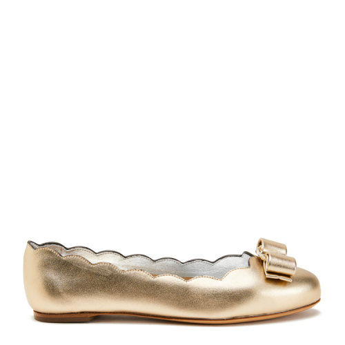 Salvatore Ferragamo/菲拉格慕 VARINA芭蕾舞平底鞋 女士平跟鞋 金色 733839-01R390