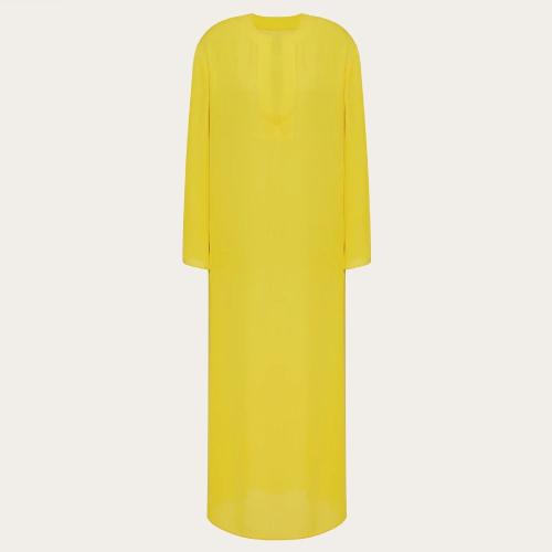  VALENTINO华伦天奴 22年秋冬 女士 连衣裙 ROBE CAFTAN EN GEORGETTE 1B3VA0C51MHMD1