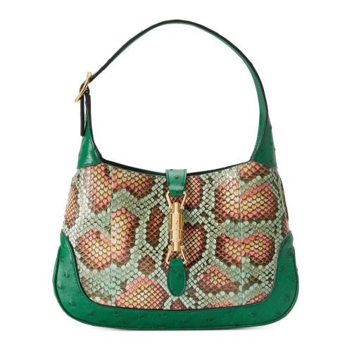 GUCCI古驰 22年秋冬 女士 Jackie 1961系列蟒蛇皮小号肩背包 636706 E12CC 3579