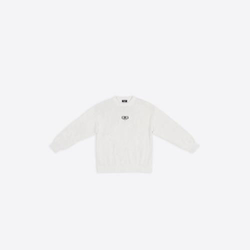  BALENCIAGA巴黎世家 22年秋冬 男士 长袖T恤 Mens Bb Paris Icon Sweater  in Off White 69622