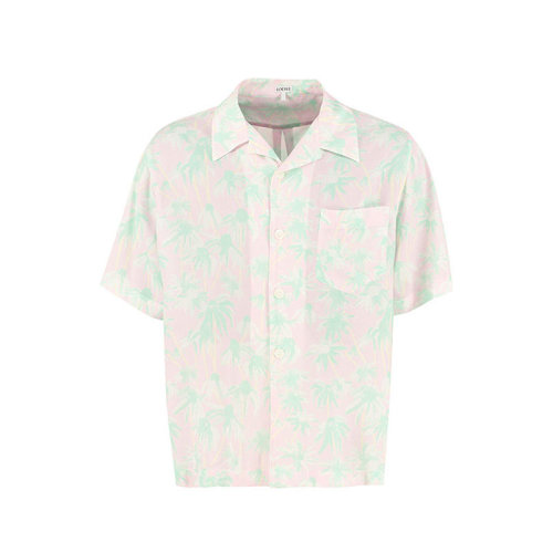 LOEWE/罗意威 男士拼色短袖衬衫 H2109871SU 7238