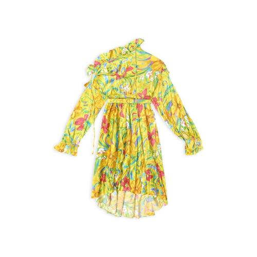  BALENCIAGA巴黎世家 22年秋冬 女士 连衣裙 YELLOW FLORAL OFF SHOULDER DRESS 660121TMLA7720