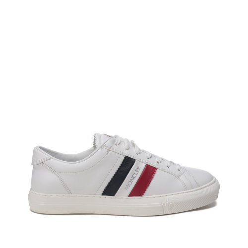 Moncler/蒙克莱【22春夏新款】男士皮革New Monaco系带休闲运动鞋板鞋小白鞋三色条纹 4M00306 01A9A