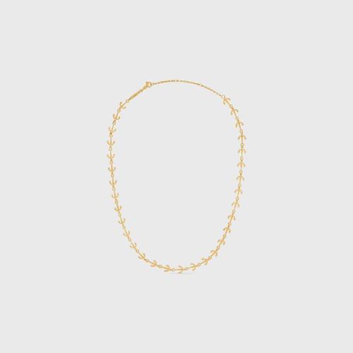 CELINE赛琳思琳 22年秋冬 女士 项链 ANCRE CELINE MULTI金色饰面黄铜项链 460BE6BRA.35OR
