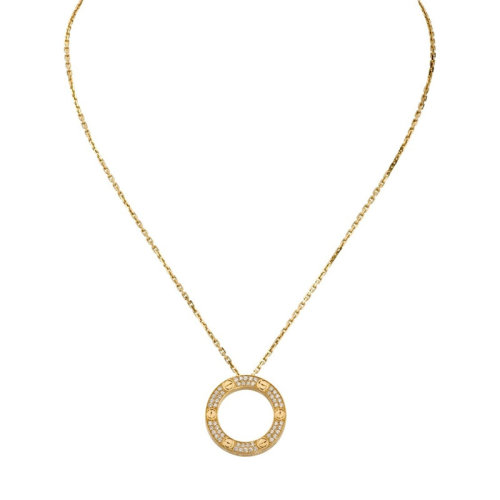 CARTIER/卡地亚 LOVE 18K金黄金钻石项链 铺镶钻石 B7058400