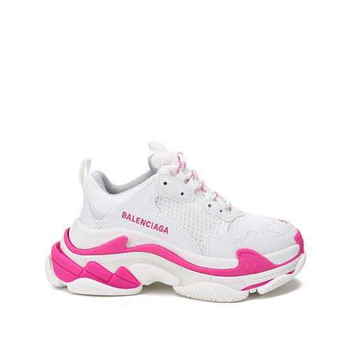Balenciaga/巴黎世家 女士TRIPLE S系列织物/聚氨酯系带休闲运动鞋老爹鞋厚底鞋LOGO刺绣 524039 W2CA3