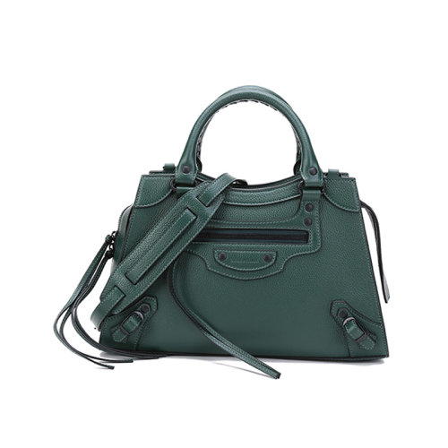 Balenciaga/巴黎世家 女士Neo Classic系列牛皮革手提单肩斜挎包机车包S码小号 638521 15Y47