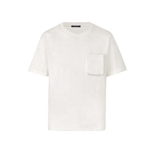 Louis Vuitton/路易威登 22年秋冬新款 MONOGRAM系列 男士白色纯棉3D口袋短袖T恤1A5VI0
