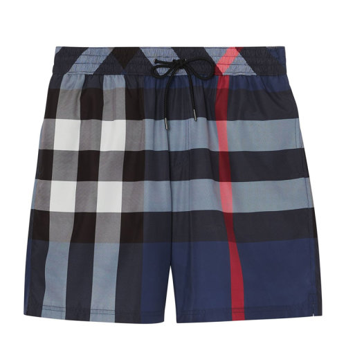 BURBERRY/博柏利  男装 服饰 蓝色经典格纹抽绳男士休闲短裤 8013879