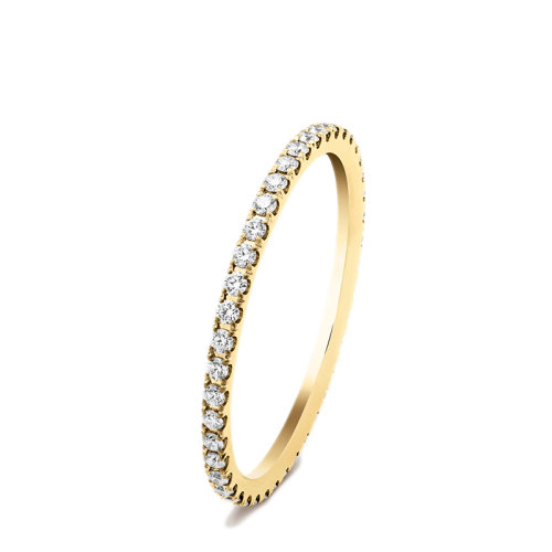 Van Cleef & Arpels/梵克雅宝 经典Félicité系列 18K金黄金镶嵌钻石1.25毫米宽戒指婚戒指环VCARO8BN00