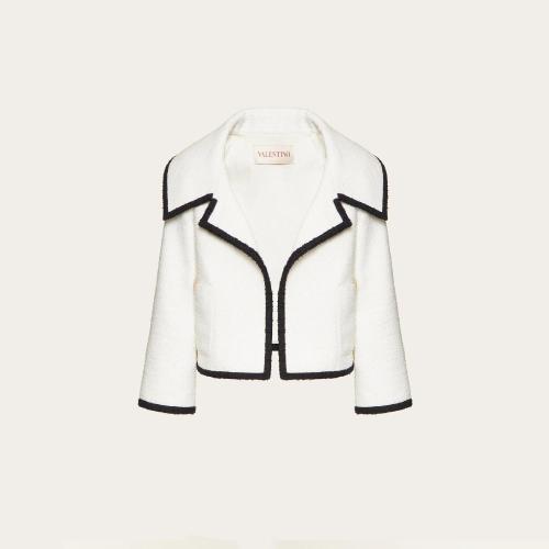  VALENTINO华伦天奴 22年秋冬 女士 夹克 VESTE EN CRISP TWEED 1B3CE2L47A66A1