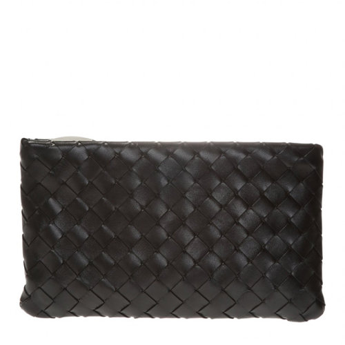 Bottega Veneta/葆蝶家 女士黑色羊皮经典编织款钱夹钱包手包手拿包女包 608230-VCPP2-8803