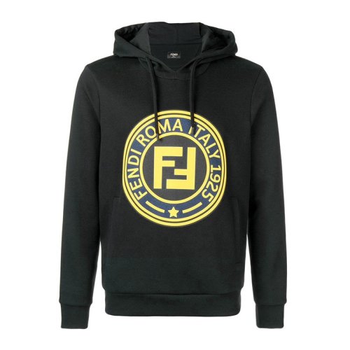 Fendi/芬迪  男装 服装 纯棉logo印花连帽套头运动衫 男士卫衣