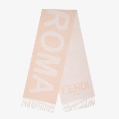  FENDI芬迪 22年秋冬 女士 围巾 粉红色羊绒和羊毛围巾 FXT251AIX7F0QD1