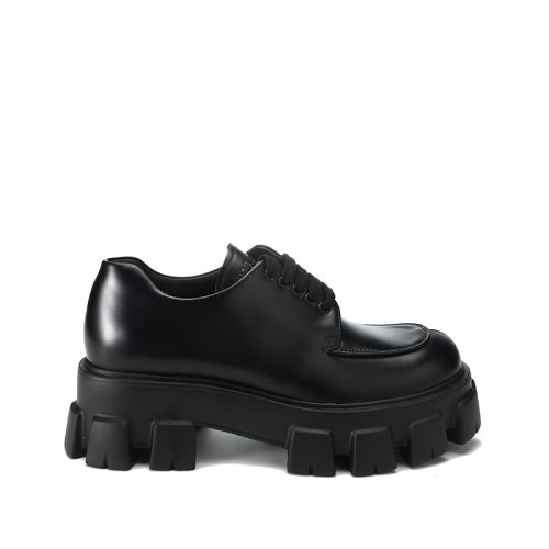 PRADA/普拉达 男士Monolith系列皮革系带皮鞋厚底鞋 2EE356 B4L