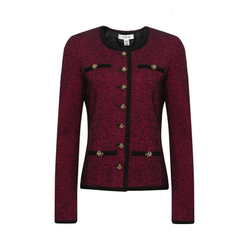 St.John/盛蔷2020秋冬短款针织外套女士夹克K61YQ62