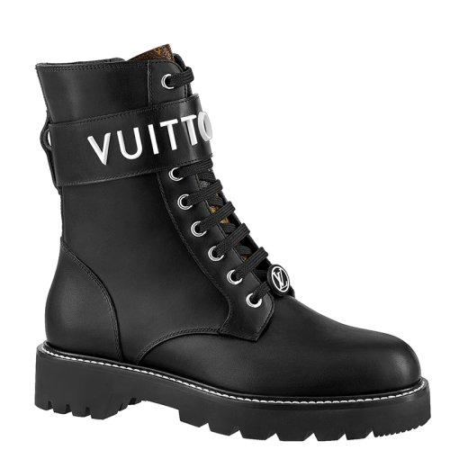 Louis Vuitton/路易威登 22年早春新款 TERRITORY系列 女士黑色小牛皮平底靴1A9HAC