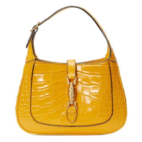  GUCCI古驰 22年秋冬 女士 Jackie 1961系列鳄鱼皮迷你手袋 637091 EV40G 7636