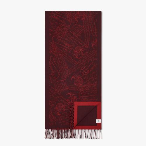  伯鲁提BERLUTI 22年秋冬 男士 围巾 双面Scritto图纹围巾 T21SJ102-WCCJ_RTW-L39